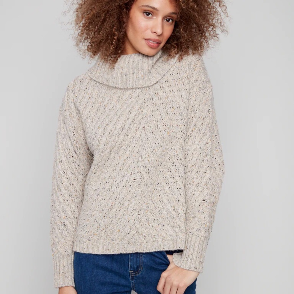 Cozy Oat Cowl Neck Sweater